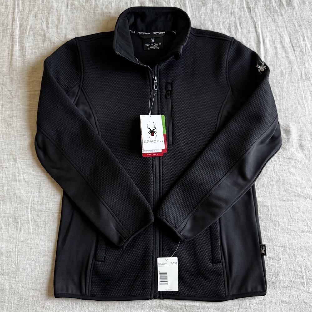 [WOMENS S] Syder Lightweight Knit Fleece Zip Jacket Black Slim Black 3-Pocket